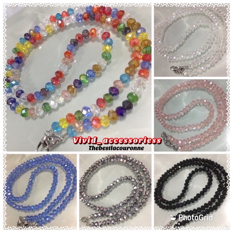 สายคล้องแมสคริสตัล(6 มิล) สวยงานดีสุดๆพร้อมส่ง