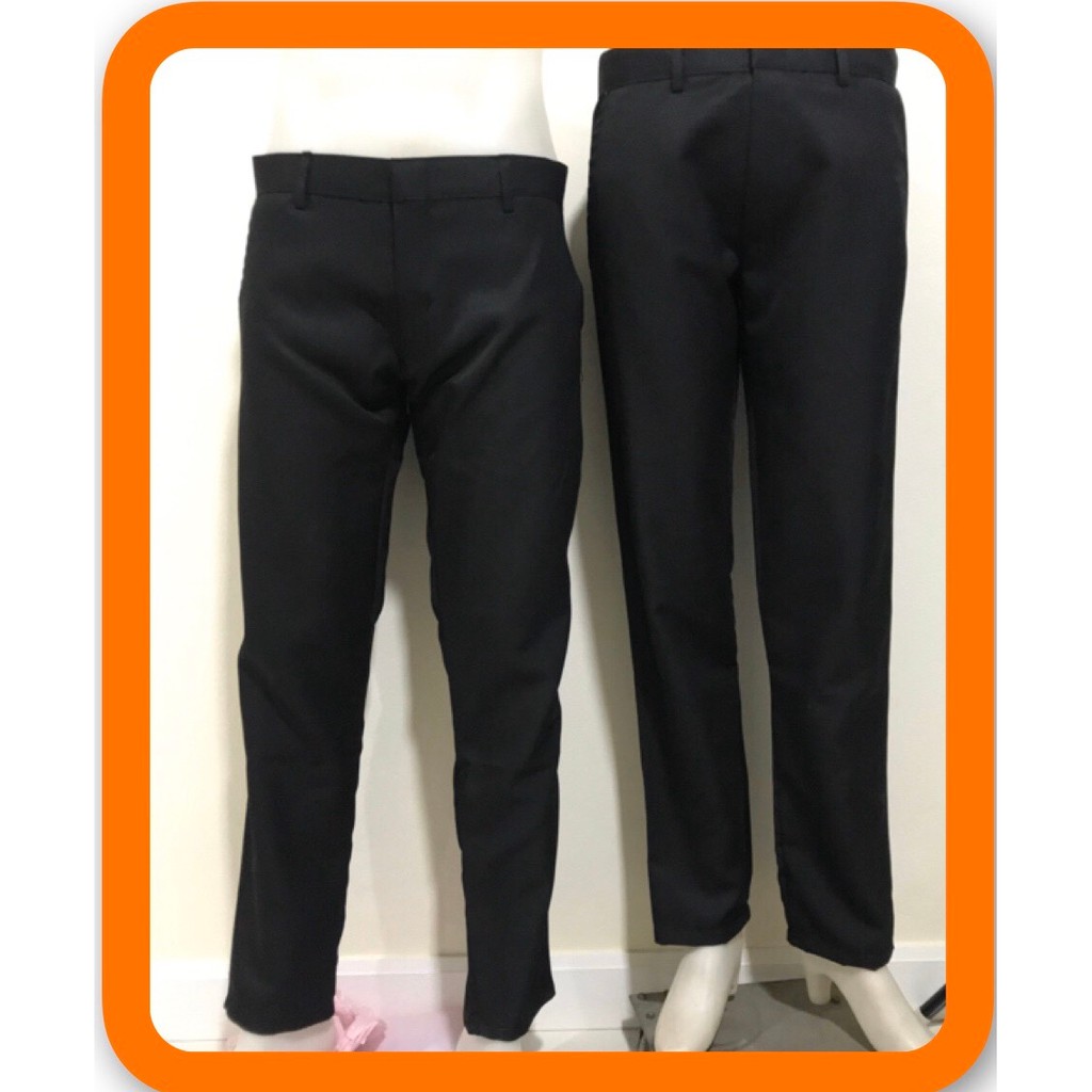 กางเกงสแล็คกระบอกเล็ก เกือบเดฟ ดำ-กรม ผ้ามันลีวาย กางเกงสแล็คทำงาน-นักศึกษา - รูปที่ 5