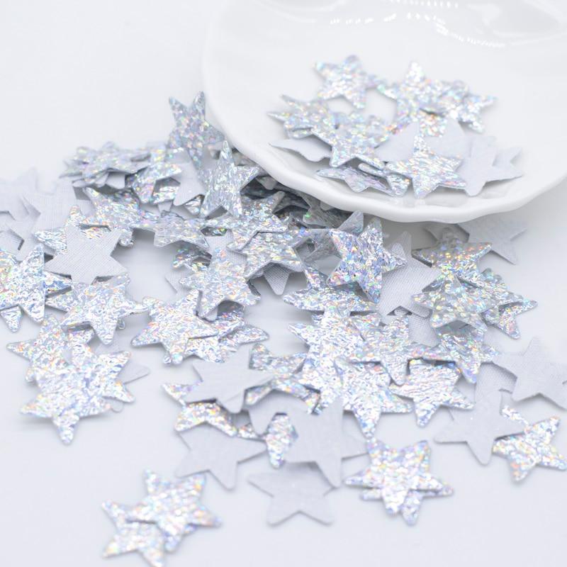 500 ชิ้น Mini Laser Star Clover แพทช์ Flatback Scrapbooking Ornamnet แพทช์