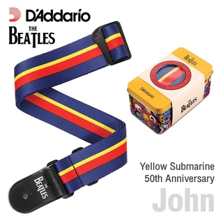 DAddario® The Beatles Guitar Strap (50BTYS00) สายสะพายกีตาร์ Yellow Submarine 50th Anniversary Woven Strap พร้อมกล่องโล