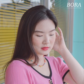 สร้อยคอ  Sunshine Smiley ลูกปัดหลากสี [Bora.accessories🎀]