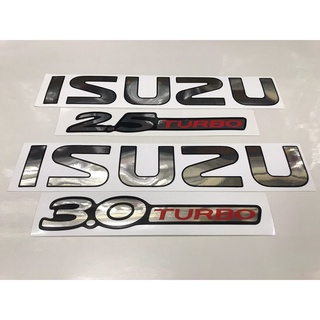 สติ๊กเกอร์แบบดั้งเดิม คำว่า ISUZU 2.5 TURBO ISUZU 3.0 TURBO ติดรถ แต่งรถ อีซูซุ sticker