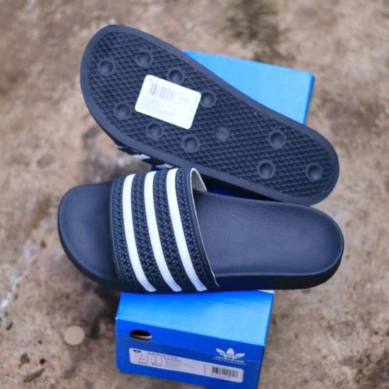 Original Adidas Adilette Navy White Sandals Made In Italy Men & 39;s Women & 39;s Casual Sandals