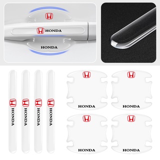 4 ชิ้นโปร่งใสรถมือจับประตูชามป้องกันรอยขีดข่วนสติกเกอร์ป้องกันสำหรับ Honda Accord Civic Jazz BRV CRV HRV City