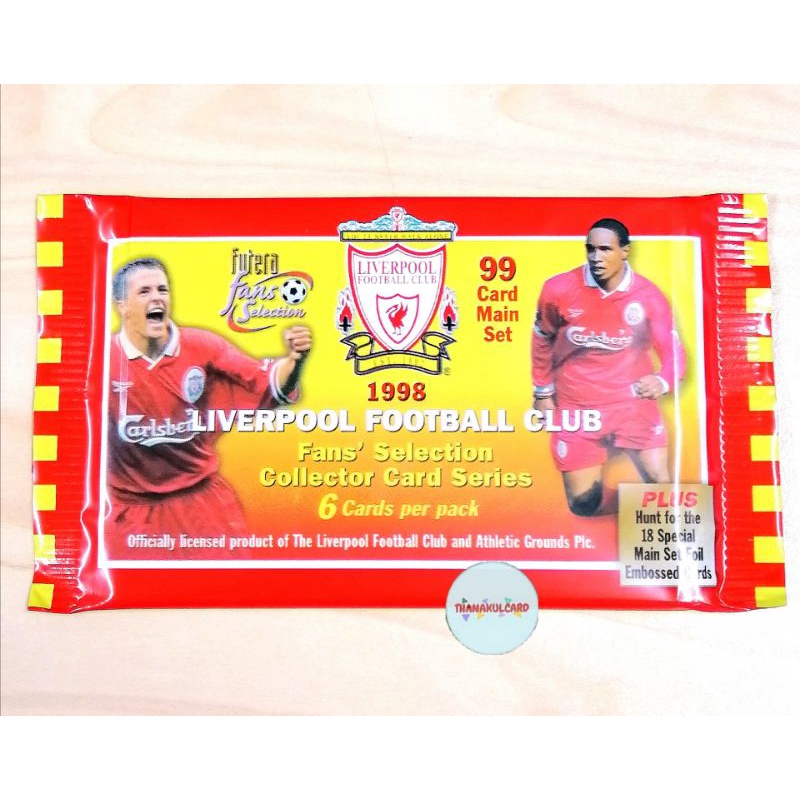 (Sealed pack) ซองการ์ดฟุตบอลลิเวอร์พูล 1998 FUTERA FAN SELECTION LIVERPOOL F.C. FOOTBALL CARDS