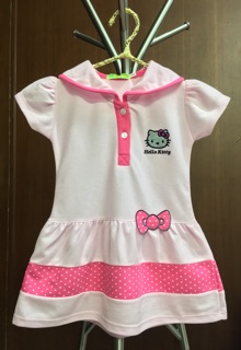 ชุดเดรสเด็กผู้หญิง helloKitty ปกกระลาสี 1-9 ขวบ