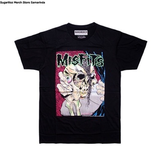 คอลูกเรือเสื้อยืดคอกลมMisfits Pushead Band เสื้อเชิ้ต - Mผ้าฝ้ายแท้