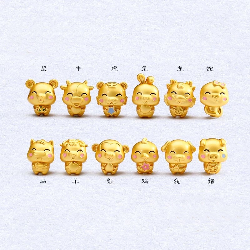 [พร้อมส่ง] ใหม่ ลูกปัดทองแดง รูปราศีปีใหม่ สําหรับทําเครื่องประดับ DIY