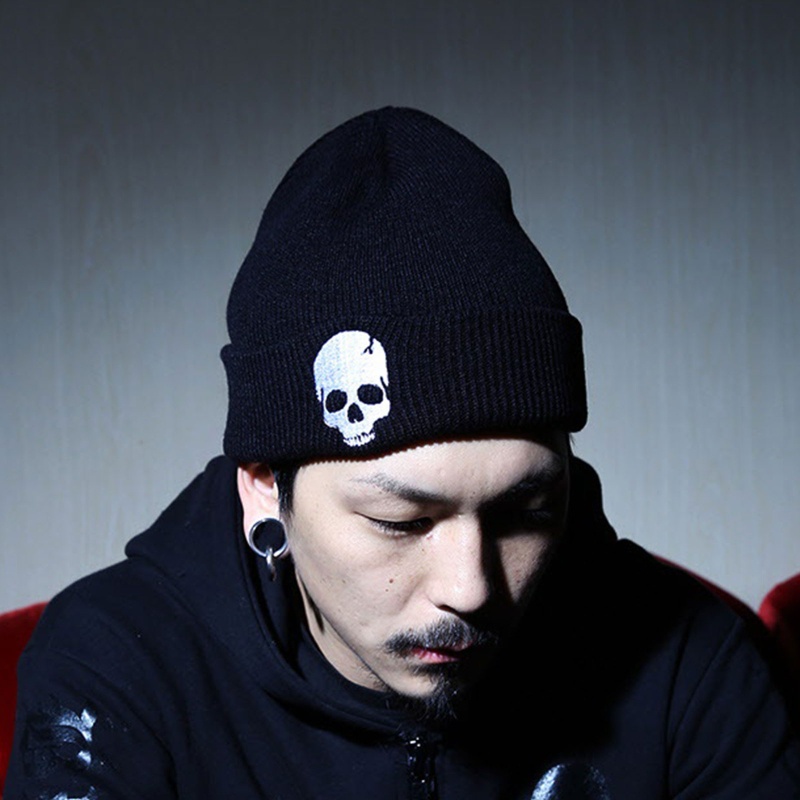 Sweetyvi12 หมวกบีนนี่ถัก แบบหนา ให้ความอบอุ่น ปักลายโครงกระดูก แฟชั่นฤดูหนาว กลางแจ้ง สําหรับผู้หญิง และผู้ชาย - รูปที่ 3