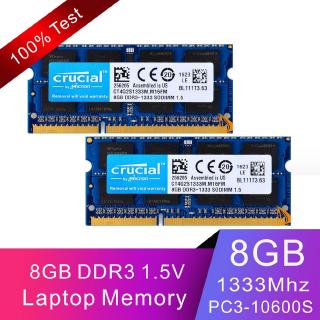 ครูเชียล Crucial 16GB 2x 8GB 2Rx8 PC3-10600S DDR3-1333Mhz SODIMM Laptop Memory RAM 1.5V แรม โน็ตบุ๊ค