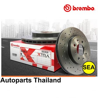 จานเบรกหน้า  BREMBO  รุ่น  XTRA สำหรับ HONDA CIVIC EG EK /ES01  ปี 96-05 (1เซต2ชิ้น)