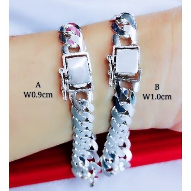 กําไลข้อมือเงิน 925 สําหรับผู้ชาย Gelang Tangan Lelaki Perak Tulen 925 กําไลข้อมือเงิน Lelaki กําไลเ