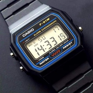 CASIO​ นาฬิกาข้อมือสายยาง​ รุ่นยอดนิยม​ F-91W-1DG