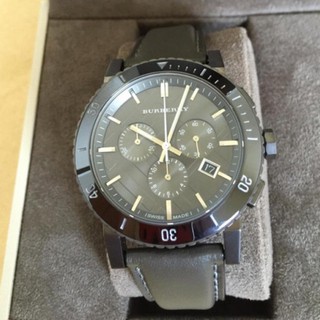 BU9384   42 mm.  รุ่นนี้สวยมาก และมีมาน้อย สีเทาเท่สุดๆ Chronograph Grey Dial Grey Leather Mens Watch