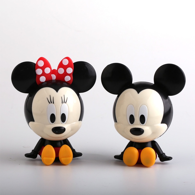 2 ชิ ้ น/ชุดอะนิเมะรุ ่ น Q มินิการ ์ ตูน Mickey Mouse Minnie Mouse Minerva Mouse PVC Action Figure ตุ ๊ กตาของเล ่ นเด ็ กวันเกิดคริสต ์ มาสของขวัญ