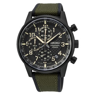 นาฬิกาข้อมือผู้ชาย Seiko Lord Chronograph Quartz Black Dial Mens Watch SSB373P1