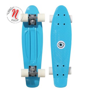 สเก็ตบอร์ดพลาสติกสำหรับเด็ก OXELO KIDS MINI PLASTIC SKATEBOARD PLAY 500 - BLUE