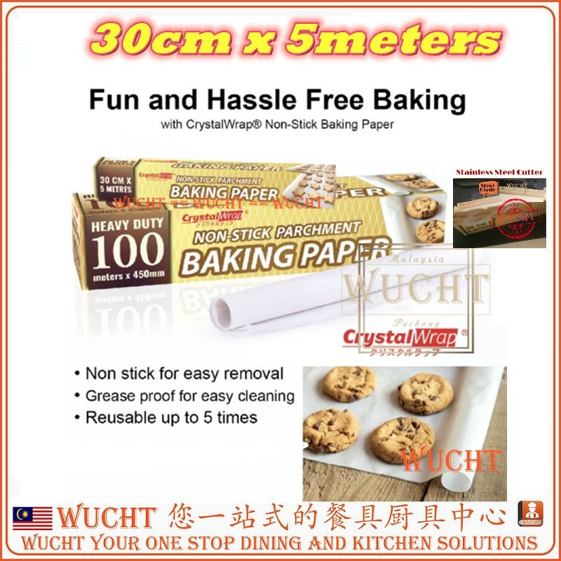 WUCHTCRYSTAL Crystalwrap Non-Stick Baking Paper Non Stick and Cooking Paper / Kertas Miyak Catal 30 