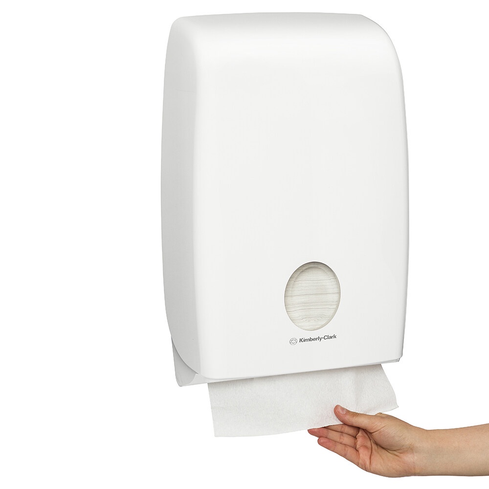 กล่องใส่กระดาษเช็ดมือแบบแผ่นตัวใหญ่  AQUARIRS M-Fold Double Clip Folded Hand Towel Dispenser By Kimberly-Clark  พร้อมส่ง