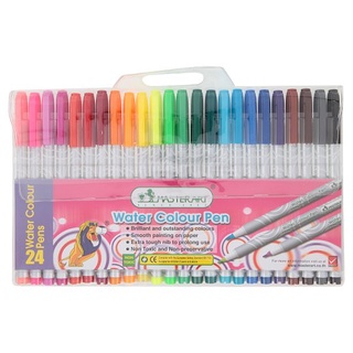 🔥The Best!! มาสเตอร์อาร์ต ปากกาสีเมจิก 24 สี 1 ชุด Master Art 24 Water Colour Pen 1 Set
