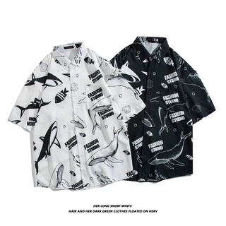Unisex🌴เสื้อฮาวาย เสื้อเชิ้ตแขนสั้นผู้ชาย เกาหลีแฟชั่น ลายวินเทจดอก เสื้อสงกรานต์ เสื้อฮาวายชายผู้หญิงใส่ได้ วัยรุ่น hawaii shirt