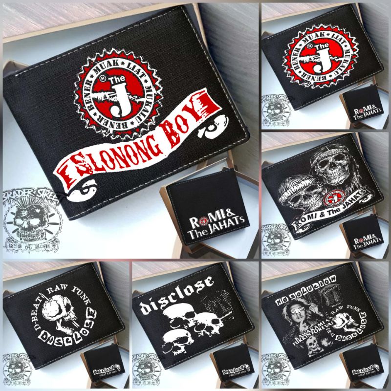 CANVAS LEATHER WALLET, PUNK BAND WALLET, FOLDING WALLET, MENS WALLET, DISTRO WALLET, MENS WALLET