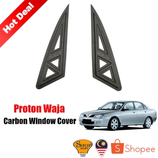 Proton Waja ฝาครอบหน้าต่างรถยนต์ คาร์บอน ทรงสามเหลี่ยม 3D