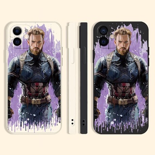 Captain America เคสไอโฟน X Xr Xs Max cover 7 8 Plus Se 2020 8พลัส เคส iPhone 14 13 12 11 promax Marvel hand drawn case