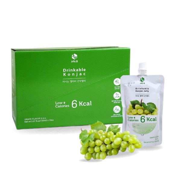 JellyB Grape เจลลี่บี​​ บุกน้ำผลไม้​ รสองุ่น (5kcal/ถุง) 150ml.x10