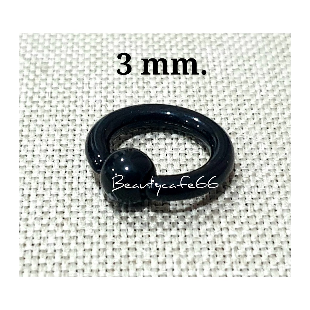 (1 ชิ้น) JH3 จิวห่วงบอล พลาสติก น้ำหนักเบา สีดำ Plastic - รูปที่ 4