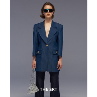 The SRT The SRT X7 Meta Denim Blazer (TJK80) เบลเซอร์เดนิม ดีเทลกระดุมทอง มีกระเป๋า