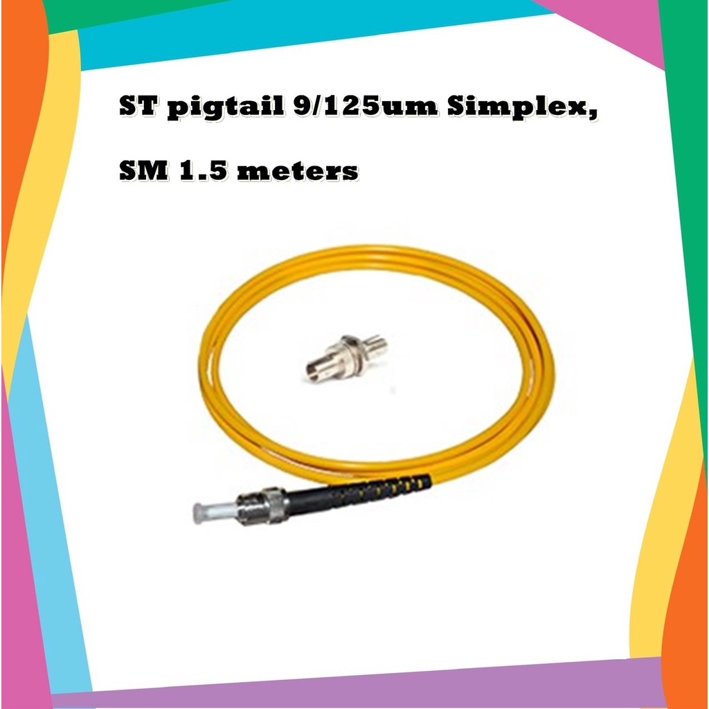ST-Pigtail Single-mode 9/125um(G652D) OD:3.0mm, PVC 1.5M สีเหลือง