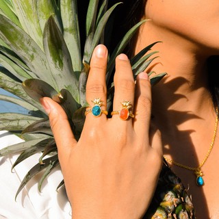 เครื่องประดับ Rock Me Jewelry รุ่น Pineapple Ring แหวน ทองเหลือง ประดับพลอย