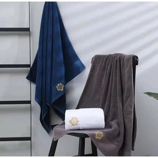 MSS ผ้าเช็ดตัว Cotton 100% เนื้อนุ่มขนาด 70*140 Cm. สกรีนโลโก้สีทอง