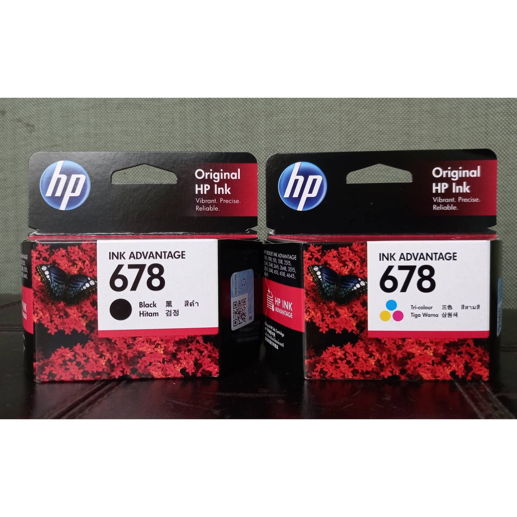 HP 678 BK+678CO (PCACK คุ่สี+ดำ ) 2กล่อง แท้ศูนย์ของใหม่+คุณภาพ100% Deskjet Ink Advantage : 1015 / 1