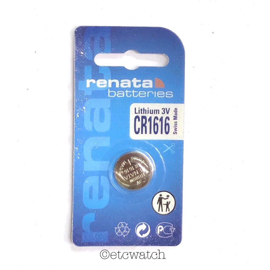พร้อมส่ง >ถ่านกระดุม Renata CR1616 1 ก้อน Swiss Made