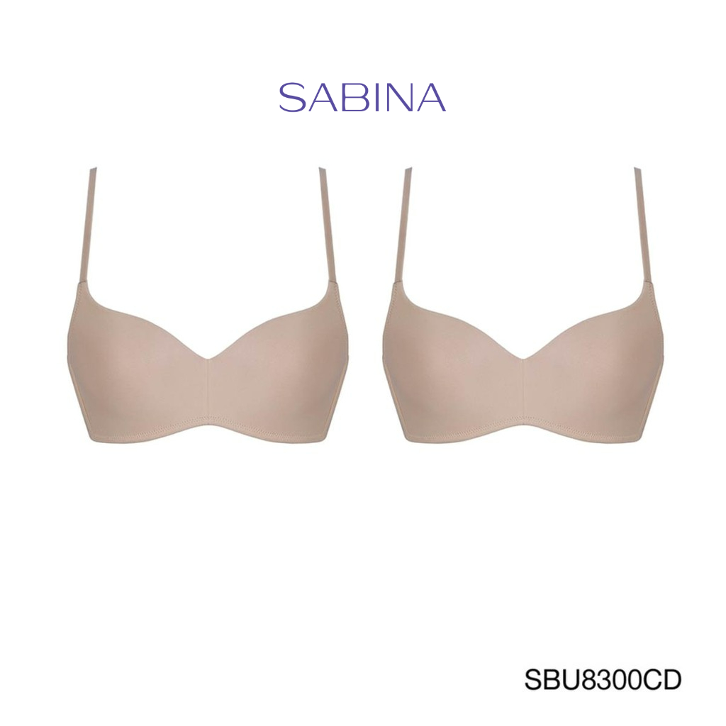 Sabina เสื้อชั้นใน Invisible Wire (Set 2 ชิ้น) (ไม่มีโครง) รุ่น Pretty Perfect รหัส SBU8300CD+SBU8300CD สีเนื้อเข้ม