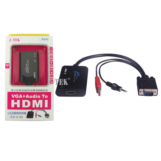 SALE VGA+Audio To HDMI Z-TEK #คำค้นหาเพิ่มเจลทำความสะอาดฝุ่น Super Cleanสาย AC PoWer1.8 G-LINGการ์ดรีดเดอร์ Card Readerสายต่อจอ Monitorสายชาร์จกล้องติดรถยนต์