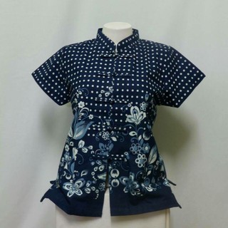 เสื้อหม้อฮ่อคอจีนพิมลายเข้ารูป