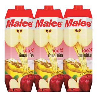 มาลี น้ำแอปเปิ้ล 100% 1000 มล. x 3 กล่อง Malee 100% Apple Juice 1000 ml. X 3 boxes