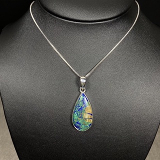 จี้หินเงินแท้ อซูไรต์ มาลาไคท์ (Azurite Malachite Pendant with 925 Silver)