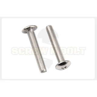 น็อต สกรู หัวร่ม หัวกระทะ แฉกT+ สแตนเลส304 เกลียวมิล หยาบ M6/Truss Head Phillip Machine Screw SUS304