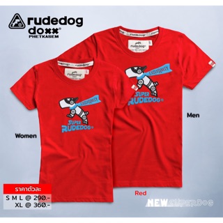 เสื้อยืดแขนสั้น rudedog NewSuperdog สีแดง