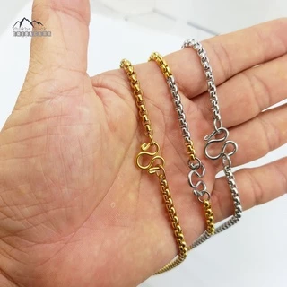 V28 3.5 มม.26 นิ้ว ลายผ่าหวาย 2k สีเงิน สีทอง แขวน 1-5 องค์ สร้อยคอ ห้อยพระ สร้อยสแตนเลสแท้ สร้อยพระ
