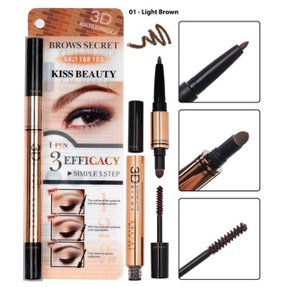 No.57293  kiss beauty only for you Brows Secret 3in1 ดินสอเขียนคิ้ว3D มีให้เลือก ดินสอเขียนคิ้ว,อายแชโดว์