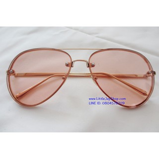 GAMT Vintage Oversized Aviator Sunglasses Colored Clear Lens - Gold-Pink ของแท้ พร้อมส่ง