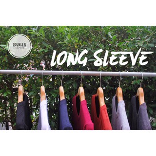 ออกใบกำกับภาษีได้ - เสื้อยืดแขนยาว เสื้อยืดสีพื้น แขนยาว || DOUBLEUTSHIRT LONG SLEEVE **ไม่มีการเย็บตะเข็บข้างตัวเสื้อ**