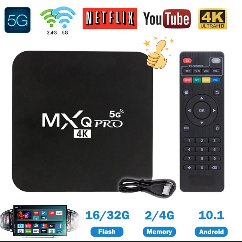 MXQ Pro 4k Android 10.1 TV Box RK3229 4G64G 8G128G HD 3D 2.4G WiFi