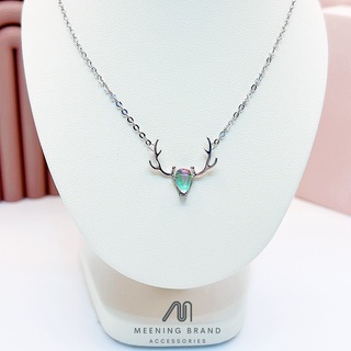 MeeningBrand❀สร้อยคอเงิน ANTLER HOLOGRAM [02-0029]