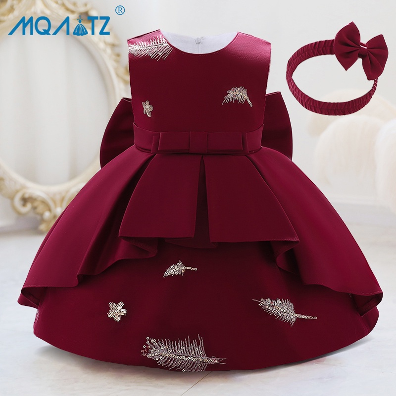 Mqatz ชุดเดรสเจ้าหญิง ปักโบว์ สไตล์วินเทจ สําหรับเด็กผู้หญิง อายุ 1 ปี L2039XZ